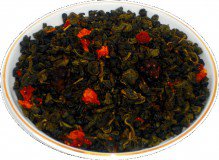 Чай зеленый Земляника со сливками, 500 г, крупнолистовой зеленый ароматизированный чай