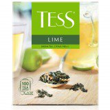Чай зеленый Tess Lime, 100 пакетиков в упаковке
